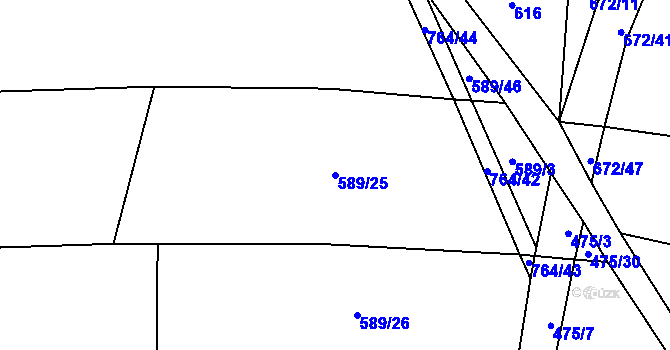 Parcela st. 589/25 v KÚ Selibov, Katastrální mapa