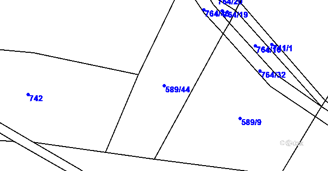 Parcela st. 589/44 v KÚ Selibov, Katastrální mapa