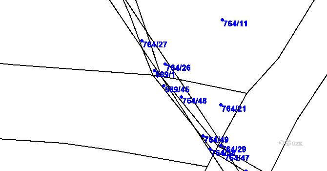 Parcela st. 589/45 v KÚ Selibov, Katastrální mapa