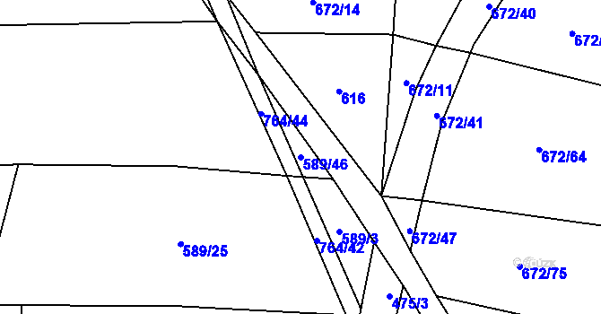 Parcela st. 589/46 v KÚ Selibov, Katastrální mapa