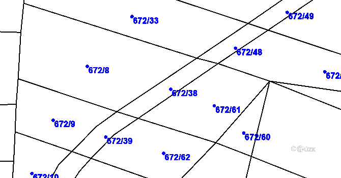 Parcela st. 672/38 v KÚ Selibov, Katastrální mapa