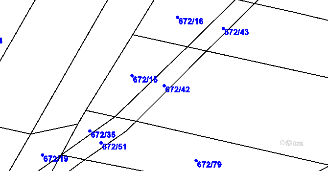 Parcela st. 672/42 v KÚ Selibov, Katastrální mapa