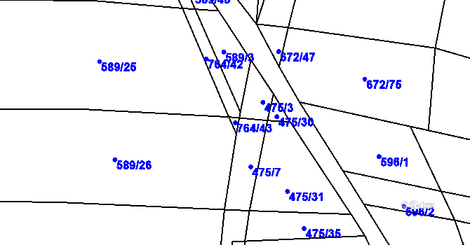 Parcela st. 764/43 v KÚ Selibov, Katastrální mapa