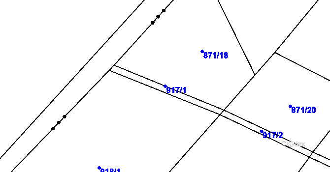 Parcela st. 917/1 v KÚ Selibov, Katastrální mapa