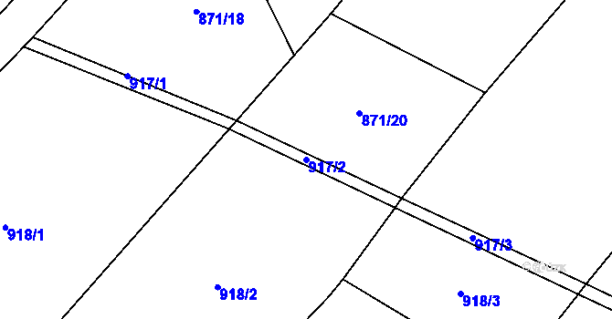 Parcela st. 917/2 v KÚ Selibov, Katastrální mapa