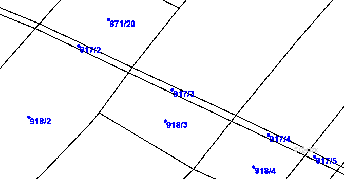 Parcela st. 917/3 v KÚ Selibov, Katastrální mapa