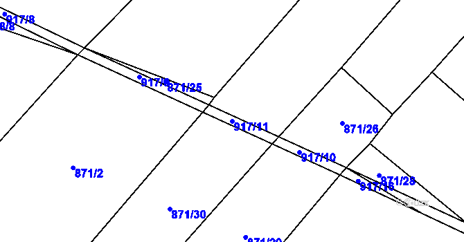 Parcela st. 917/11 v KÚ Selibov, Katastrální mapa
