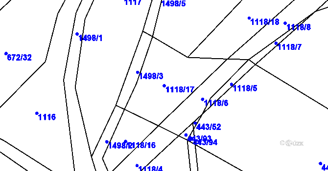 Parcela st. 1118/17 v KÚ Selibov, Katastrální mapa