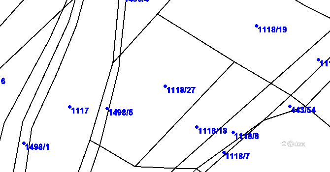 Parcela st. 1118/27 v KÚ Selibov, Katastrální mapa