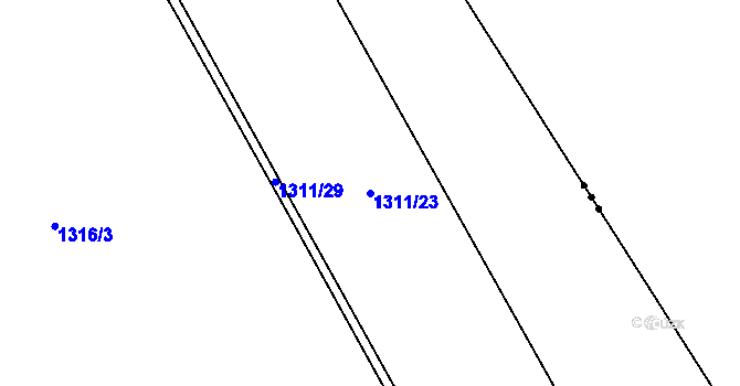 Parcela st. 1311/23 v KÚ Selibov, Katastrální mapa