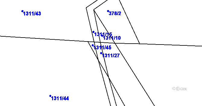 Parcela st. 1311/27 v KÚ Selibov, Katastrální mapa