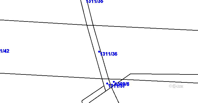 Parcela st. 1311/36 v KÚ Selibov, Katastrální mapa