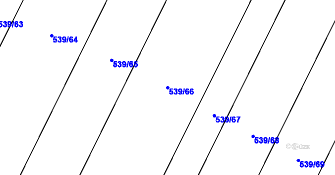 Parcela st. 539/66 v KÚ Myštěves, Katastrální mapa