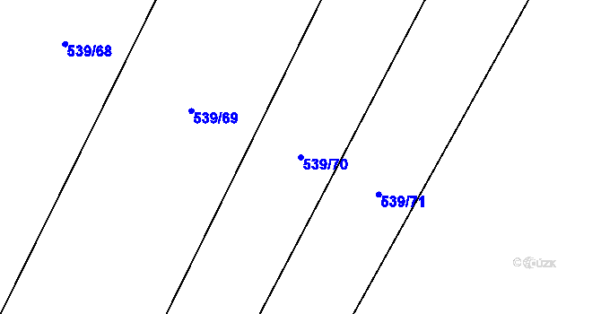 Parcela st. 539/70 v KÚ Myštěves, Katastrální mapa