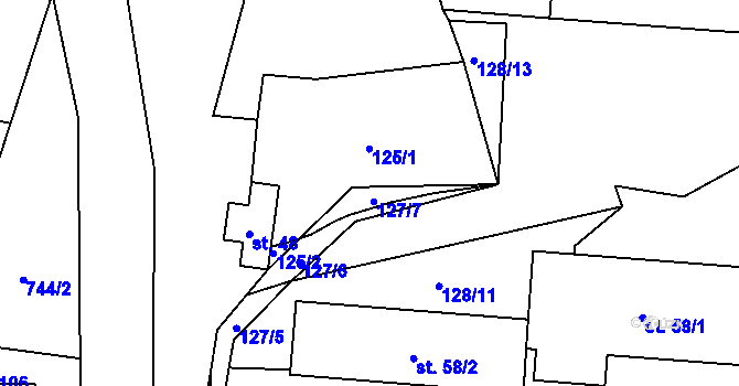 Parcela st. 125 v KÚ Myštice, Katastrální mapa