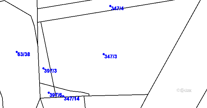 Parcela st. 347/3 v KÚ Medový Újezd, Katastrální mapa