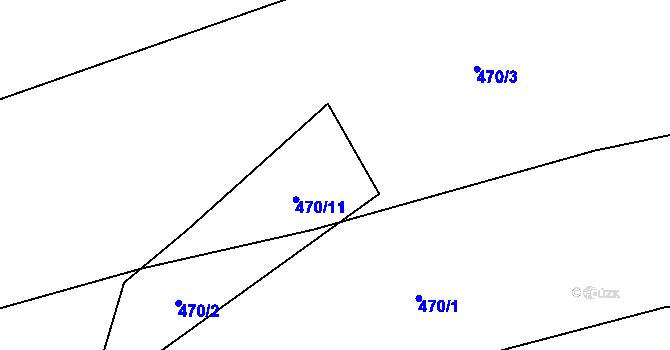 Parcela st. 470/10 v KÚ Medový Újezd, Katastrální mapa