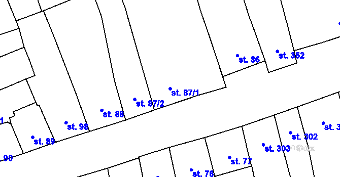 Parcela st. 87/1 v KÚ Mýto v Čechách, Katastrální mapa