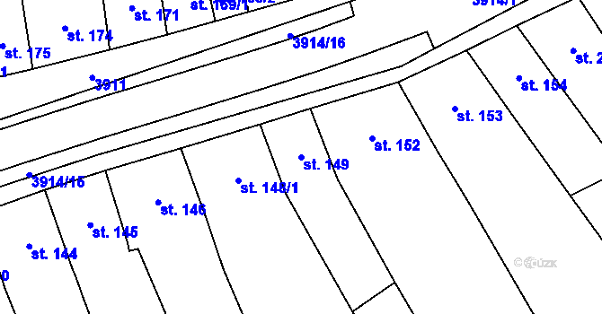 Parcela st. 149 v KÚ Mýto v Čechách, Katastrální mapa