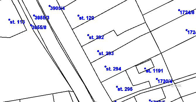 Parcela st. 293 v KÚ Mýto v Čechách, Katastrální mapa