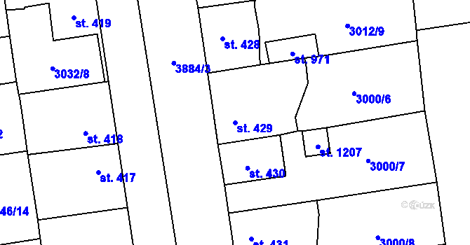 Parcela st. 429 v KÚ Mýto v Čechách, Katastrální mapa