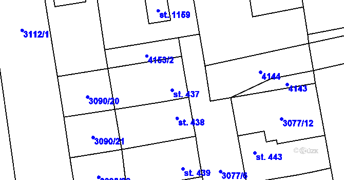 Parcela st. 437 v KÚ Mýto v Čechách, Katastrální mapa