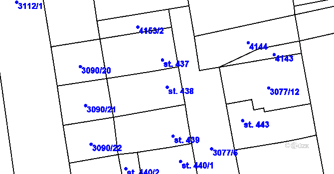 Parcela st. 438 v KÚ Mýto v Čechách, Katastrální mapa