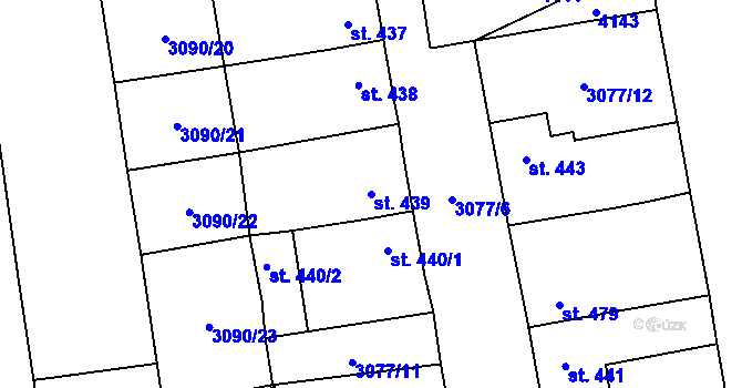 Parcela st. 439 v KÚ Mýto v Čechách, Katastrální mapa