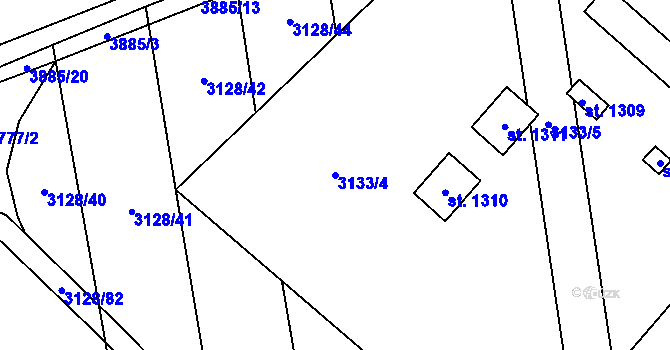 Parcela st. 3133/4 v KÚ Mýto v Čechách, Katastrální mapa