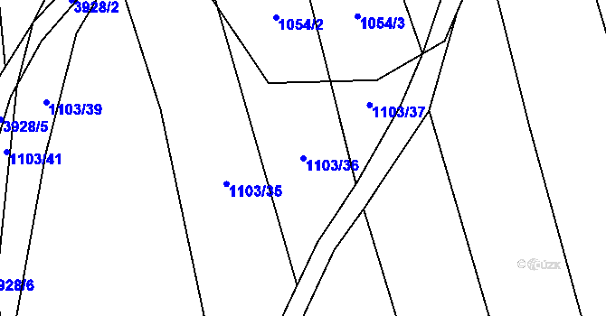 Parcela st. 1103/36 v KÚ Mýto v Čechách, Katastrální mapa
