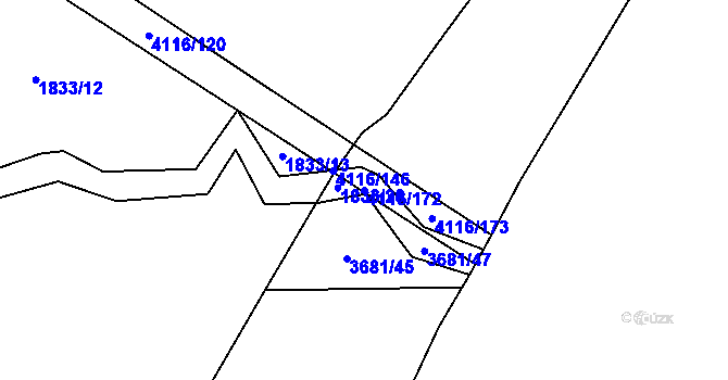 Parcela st. 4116/172 v KÚ Mýto v Čechách, Katastrální mapa