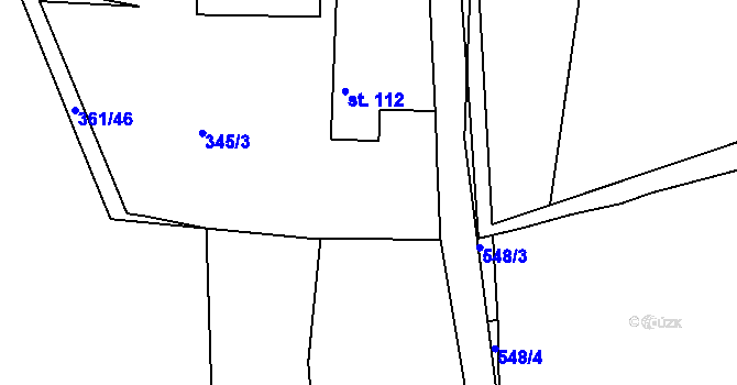 Parcela st. 374 v KÚ Stračovská Lhota, Katastrální mapa