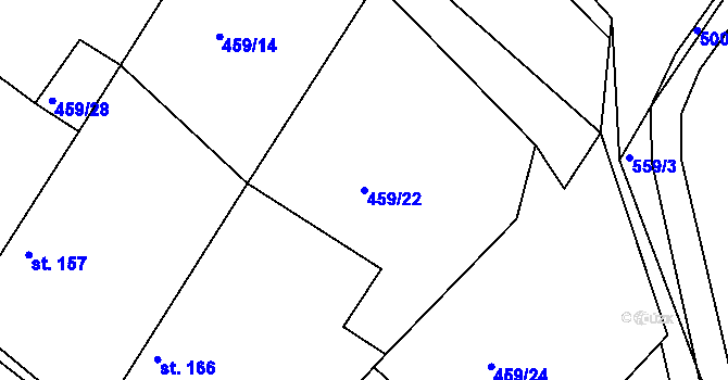 Parcela st. 459/22 v KÚ Stračovská Lhota, Katastrální mapa