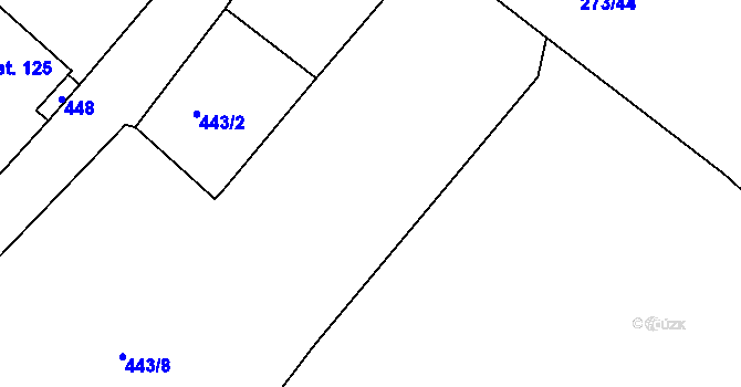 Parcela st. 443/30 v KÚ Stračovská Lhota, Katastrální mapa