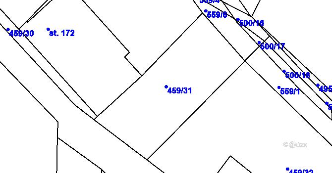 Parcela st. 459/31 v KÚ Stračovská Lhota, Katastrální mapa