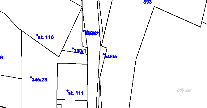 Parcela st. 548/5 v KÚ Stračovská Lhota, Katastrální mapa