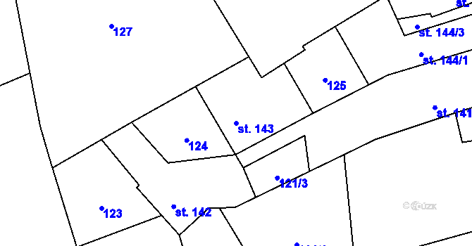 Parcela st. 143 v KÚ Načeradec, Katastrální mapa