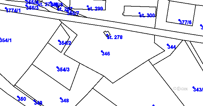 Parcela st. 354 v KÚ Načeradec, Katastrální mapa