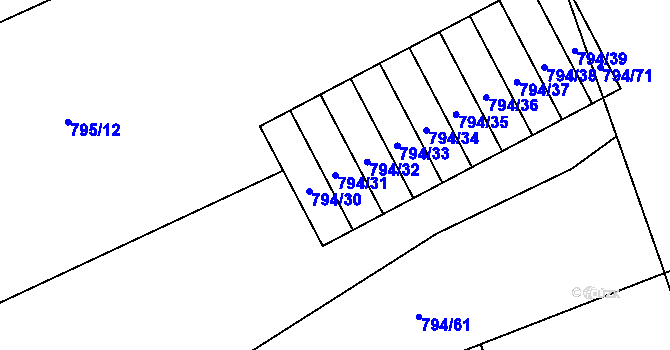 Parcela st. 794/31 v KÚ Načeradec, Katastrální mapa