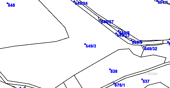 Parcela st. 549/3 v KÚ Olešná u Načeradce, Katastrální mapa