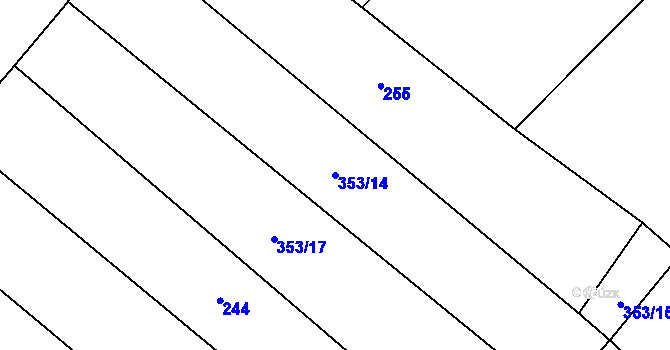 Parcela st. 353/14 v KÚ Olešná u Načeradce, Katastrální mapa