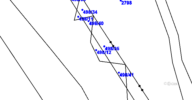 Parcela st. 498/12 v KÚ Olešná u Načeradce, Katastrální mapa
