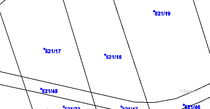 Parcela st. 521/18 v KÚ Olešná u Načeradce, Katastrální mapa