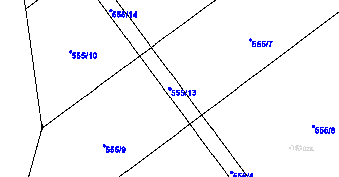 Parcela st. 555/13 v KÚ Olešná u Načeradce, Katastrální mapa