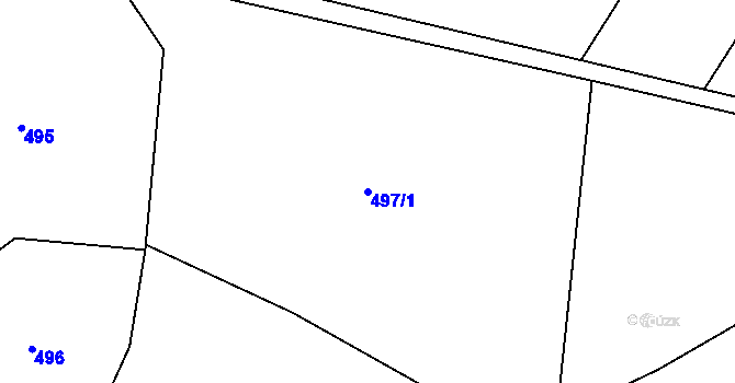 Parcela st. 497/1 v KÚ Olešná u Načeradce, Katastrální mapa