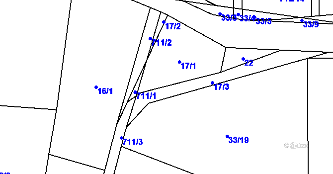 Parcela st. 17 v KÚ Vračkovice, Katastrální mapa