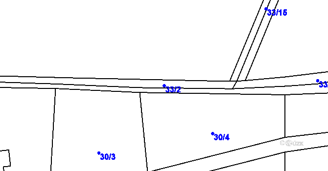 Parcela st. 33/2 v KÚ Vračkovice, Katastrální mapa