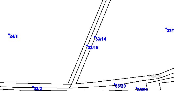 Parcela st. 33/15 v KÚ Vračkovice, Katastrální mapa