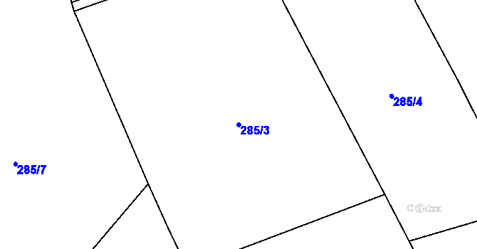 Parcela st. 285/3 v KÚ Vračkovice, Katastrální mapa