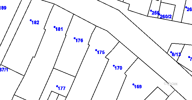 Parcela st. 175 v KÚ Načeratice, Katastrální mapa